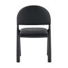 Set of 2 Modern Dining Chairs, Upholstered Chair with Semi-Circular Backrest, PU Leather & Metal Legs, Chairs Only Included, No Table, 80cm High