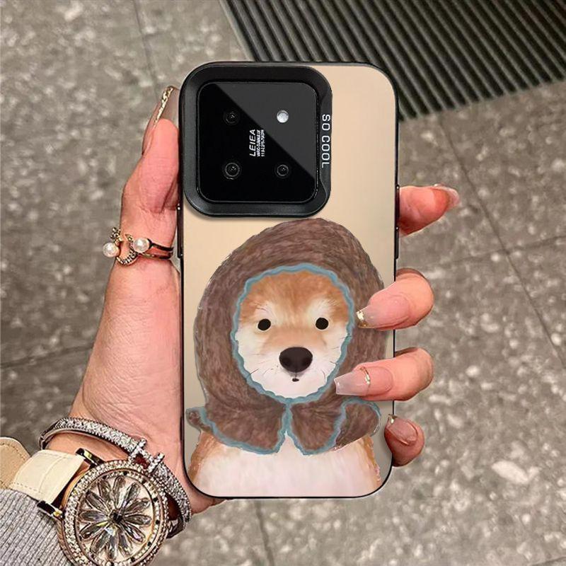 Full Coverage Shockproof Phone Case IPhone 15 Pro With Soft TPU Bumper Cute Dog Bandana Design Xiaomi 15 Ultra