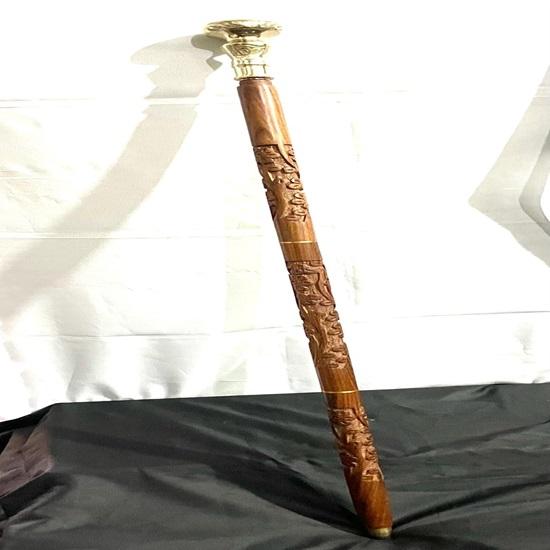 Dřevěná vycházková hůl palisandrová s mosaznou rukojetí Stylová ručně vyrobená vycházková hůl dárek