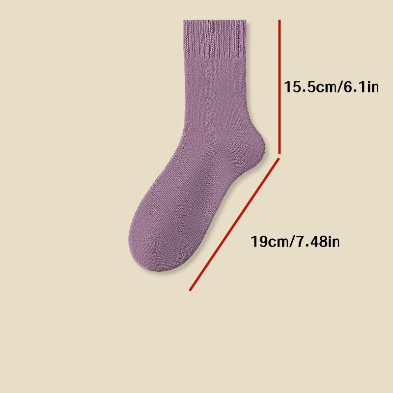 4Pcs (2 Pairs) Combination Pack of Socks, Extra Thick Autumn and Winter Socks for Women, Warm and Cold-Resistant Mid-Calf Socks, Winter 