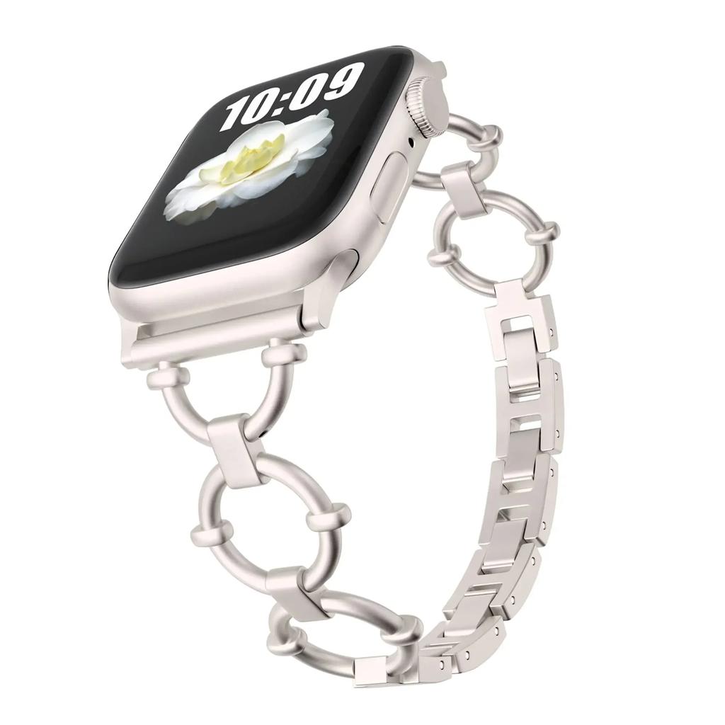 Bracelet métallique de luxe pour Apple Watch, bracelet chaîne tendance pour iWatch 987654321SE Ultra2 40 41 42 44 45 49mm, poignet femmes hommes