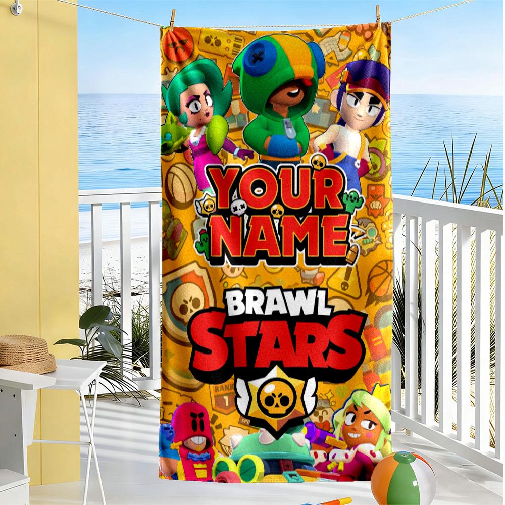 Supercell Customizable Name Beach Towel Super Soft & Absorbent Suitable for Sports Travel Swimming Yoga Bathroom Beach And Pool