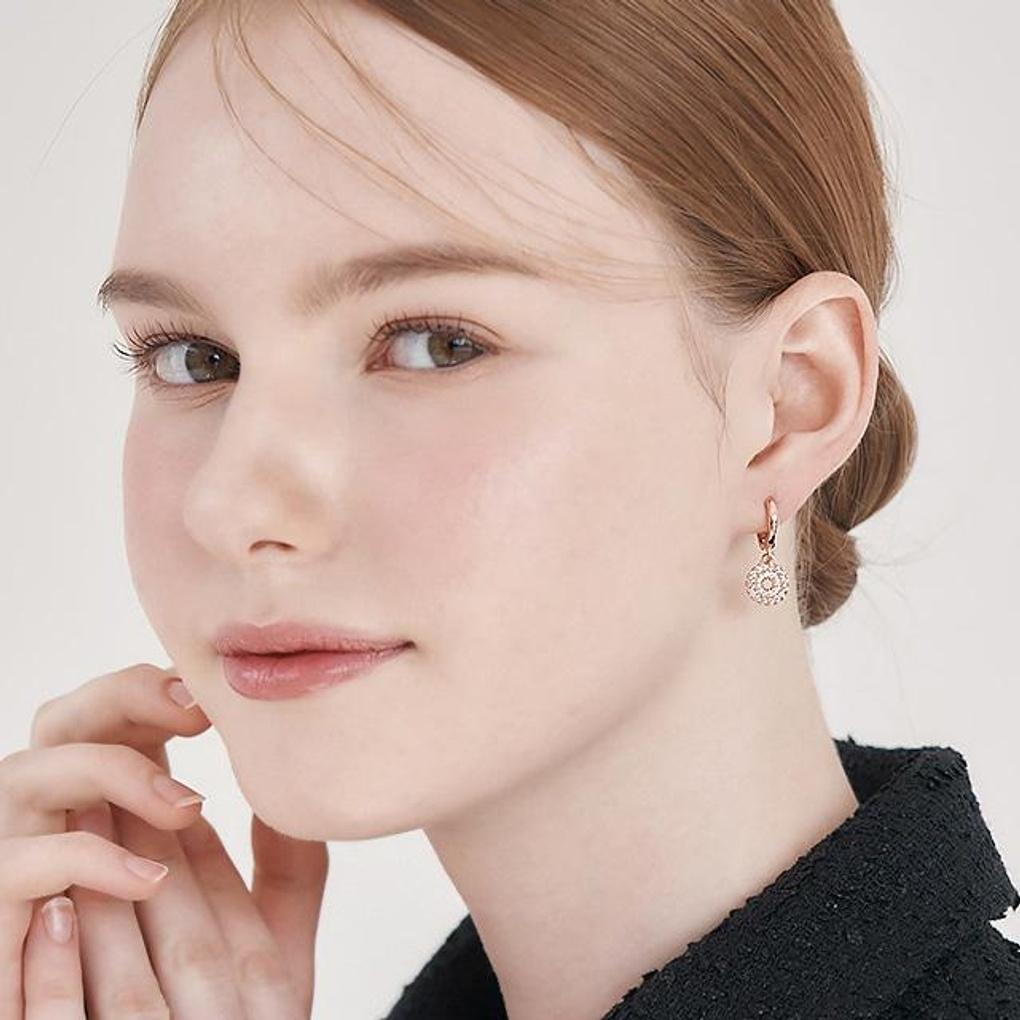 [ELLE Jewelry] 14K Flower Drop One-Touch Earrings ELGPEE550