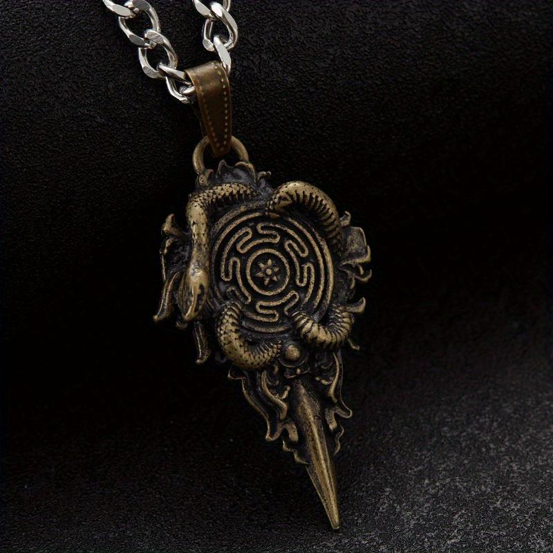 Retro Wheel Pendant With Snake Pendant Wheel Of Hecate Symbol Protective Amulet Brass Jewelry Gifts For Women