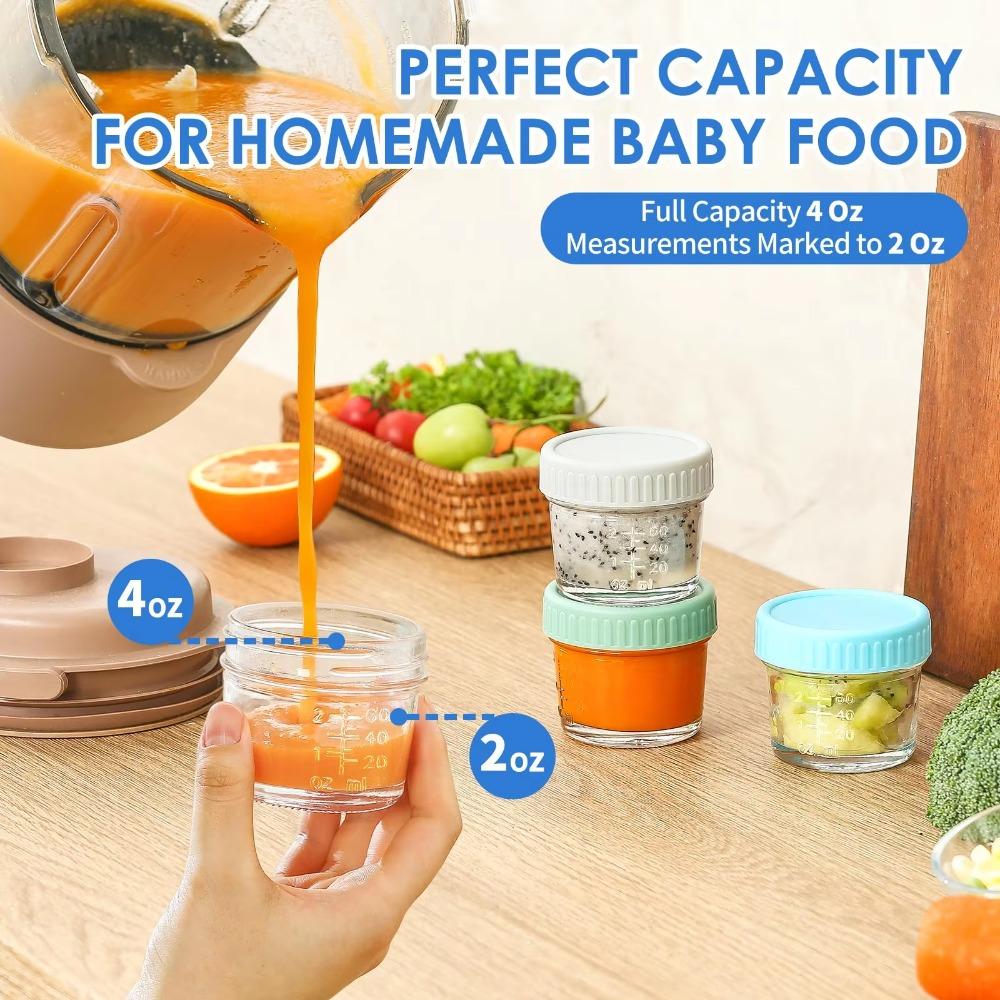 6pcs with Scale Baby Food Jar Reusable Salad Dressing Container Dipping Sauce Cup  Jam