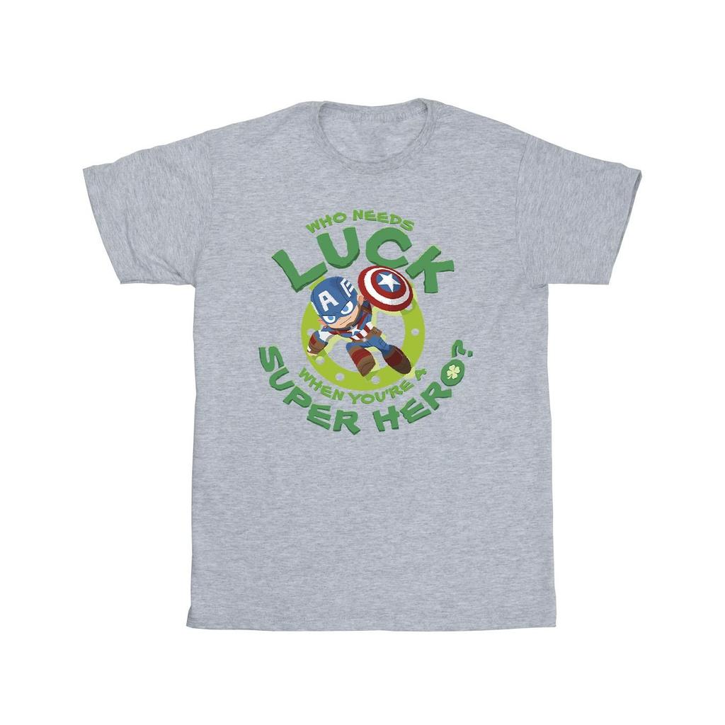 Marvel Mens St Patrick´s Day Captain America Luck T-Shirt