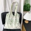 Embroidered Cherry Female Canvas Shoulder Bag Large Capacity Female College Girls Vest Bag Handbags Sweet Bow Ladies Tote Bags