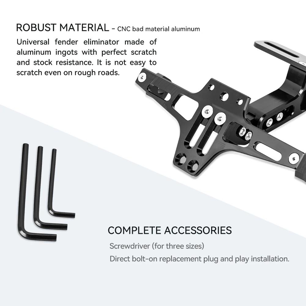 Motorcycle Adjustable Tail Eliminator License Plate Bracket Turn Signal Light For Yamaha Honda Bmw Suzuki Cfmoto Mt07 Mt09 Fz07
