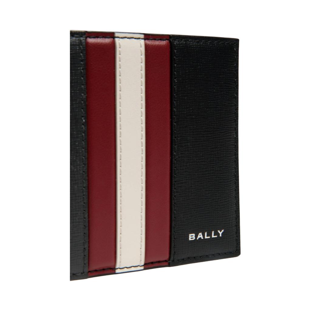 Bally Logo Stamp Calfskin Wallet Men Wallet Black 6308573