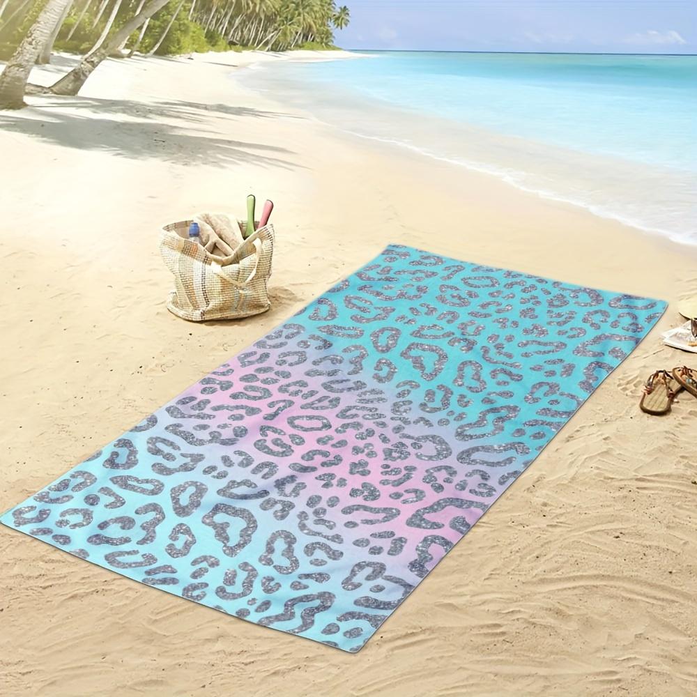 Glam Glitter Leopard Print Beach Towel Sarong Resort Wrap Pool Summer Home Decor Luxury Animal Print Blanket