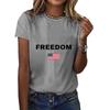 Women's Fashionable Casual Short Sleeved Printed T-Shirt Round Neck Top