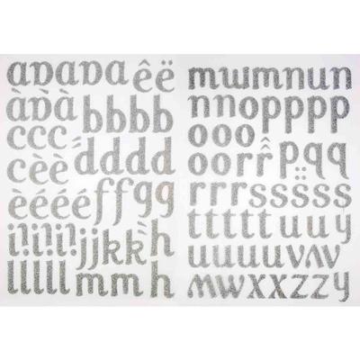 MégaCréa DIY - Iron-on Letter Alphabet Textile Transfer Silver 2 To 3 Cm 103 Pieces