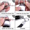 Wisdompro Car Key Chain, Glitter, Genuine Leather, Car Key Chain, Lost Prevention, Smart Key, Stylish, Black
