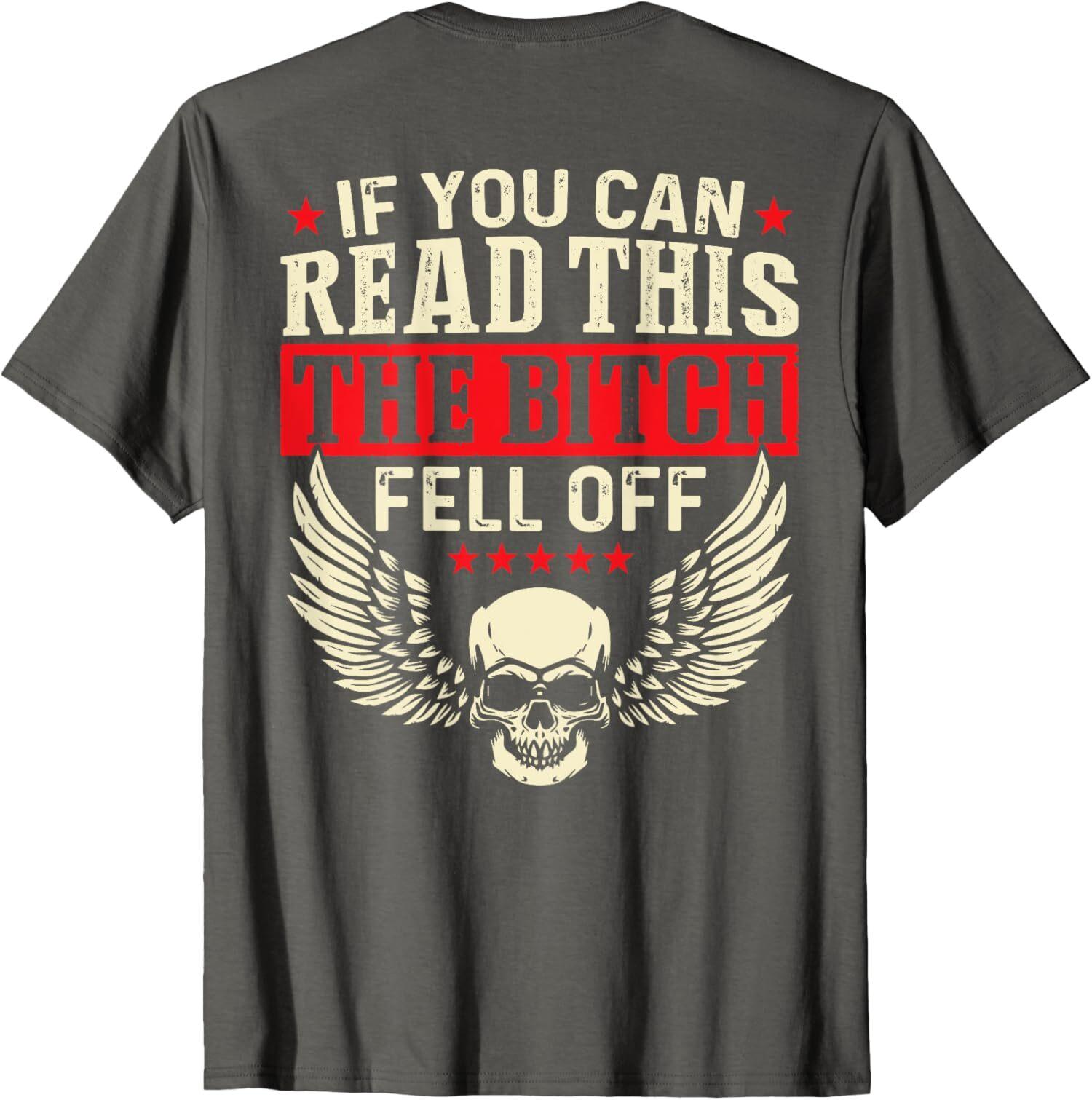 If You Can Read This Fell Off Biker Back Print Nice Unisex T-Shirt S разноцветный