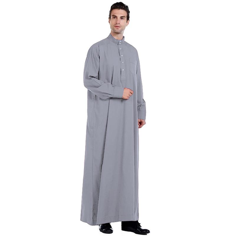 Pánský polyesterový župan s límečkem a kapsou - Arabský styl Blízkého východu, Katar