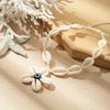 JMXD-Fashion Exaggerated Necklace Shell Pendant Summer Vacation Necklace Women's Beach Wind Handmade Shell Woven Necklace