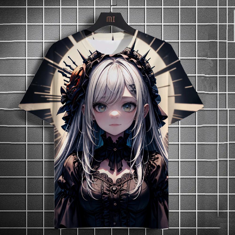 Summer Fashion Anime Girl 3D Print T-Shirts Streetwear Men Casual Oversized O-Neck Short Sleeved Tees Tops Clothing