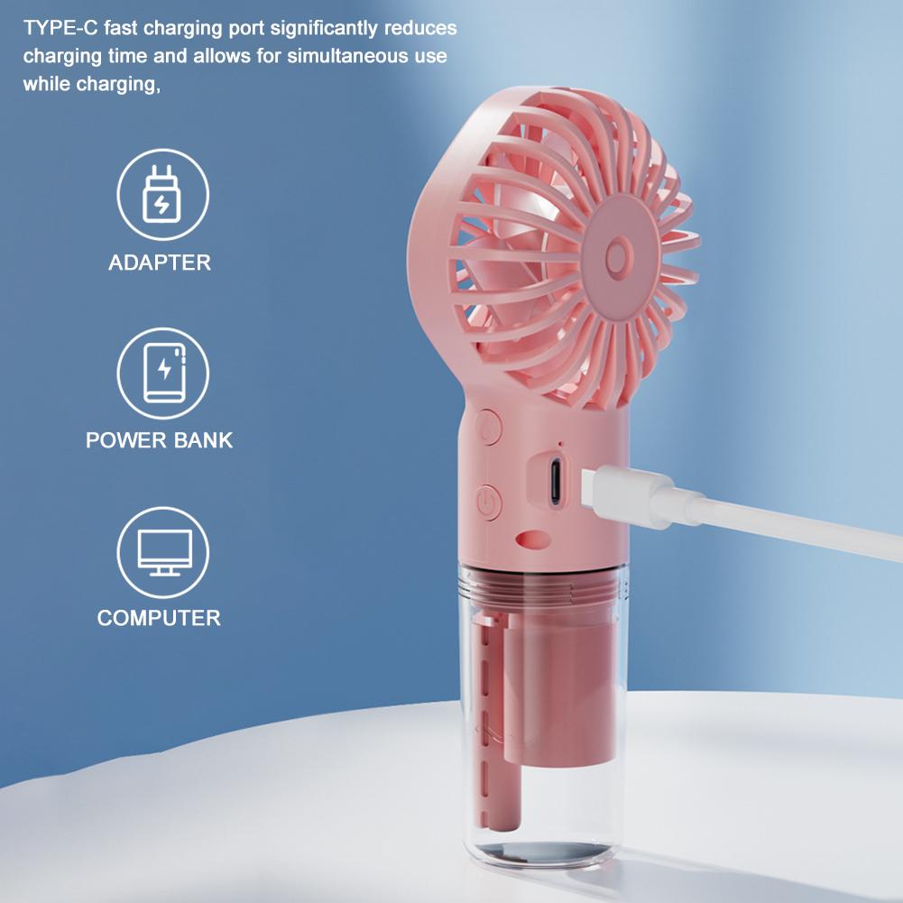 Portable Humidifier Fan Mini Handheld Mist Fan Portable USB Rechargeable Handheld Fan with Humidifier Mini Water Spray Hand Fan