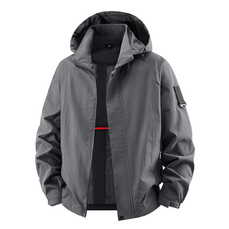 Men's Fashion Casual Hooded Autumn New Detachable Hat Design Soft Comfortable Jacket Jacket Top
