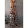 Women Summer Casual Sleeveless Leopard Print Loose Strap One Piece Long Jumpsuit
