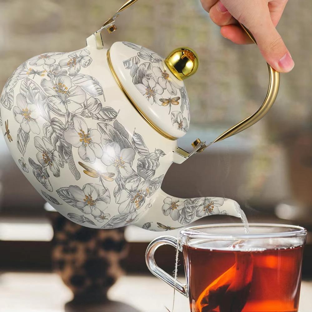 Bloemen Geëmailleerde Waterkoker Chinese Stijl Theekan Nieuwe Koffiepot