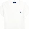 Polo Ralph Lauren Solid Color Logo Embroidered V-Neck Knit SS23 T-Shirt Women Tops White WMPOKNINCU20704-100