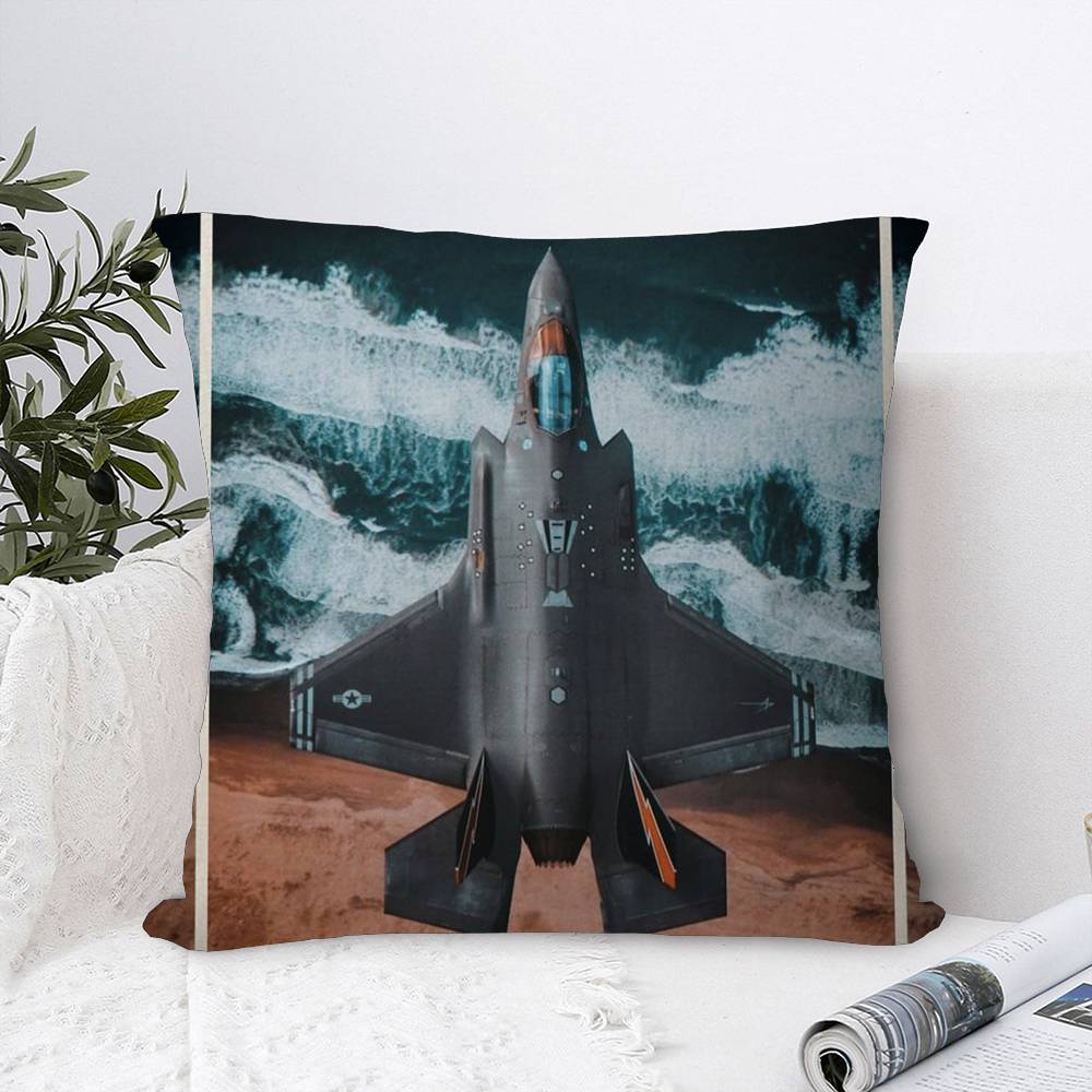 Modern Militärflygplans Kudde Gåva Hemmakontor Dekoration Sovrum Soffa Bil Kuddfodral Fodral 45x45
