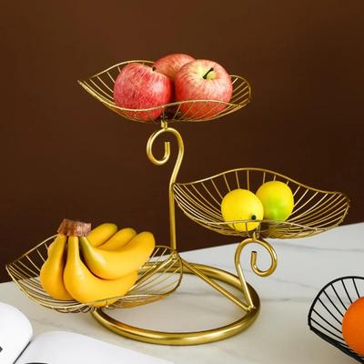 Creative Simple Three-layer Fruit Tray Groceries Fruit Vegetable Basket Bracket Decoration Fruit Bowl Storage Rack Living Room