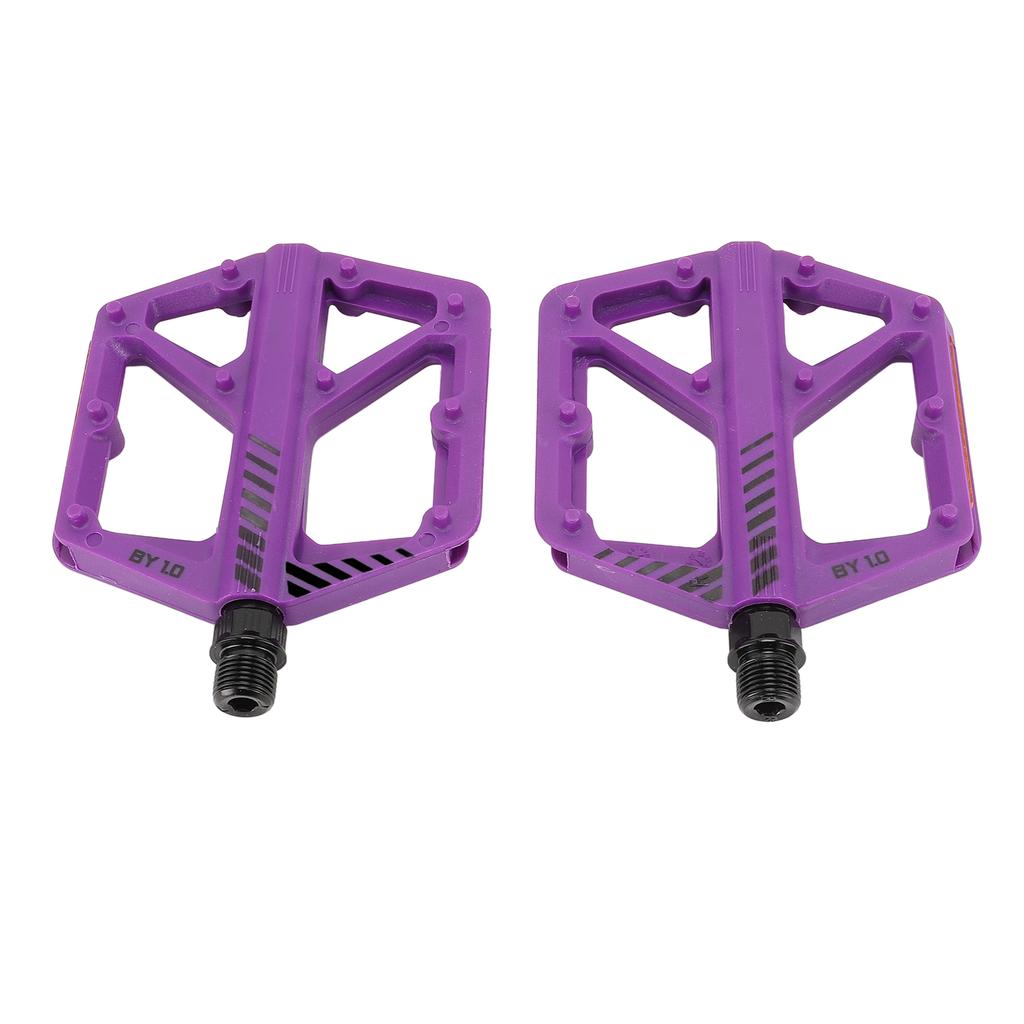 Bike Pedal Boron Steel Axle Nylon Fiber Non Slip Toothed Nail Design Road Bike Flat Pedal Purple