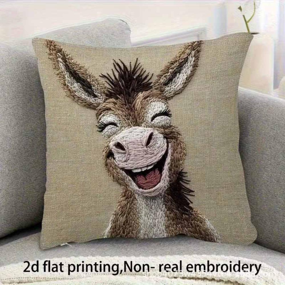 Sofa Pillow Pillowcase Skin-friendly Short Plush Cute Animal Cat Pillow Cover Living Room Cushion Cover Without Core