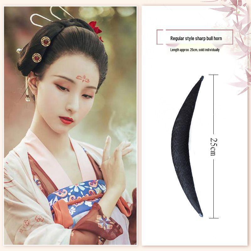 Tang Dynasty Wig Bag: Style-Ready Head-Covering with Side Ties, Hanfu-Inspired Round Hair Roller Pad.