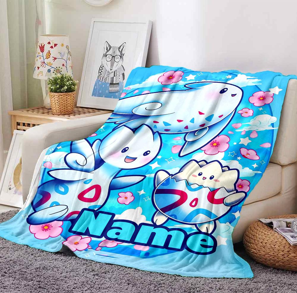 Custom Name Ghostly Friends Flannel Blanket Throw Blanket Soft Warm Sofa Bed home Decor Unique Gift