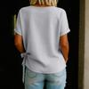 Fashionable Ladies' Summer New Arrival  Color Loose T-Shirt With Ruffled Hem