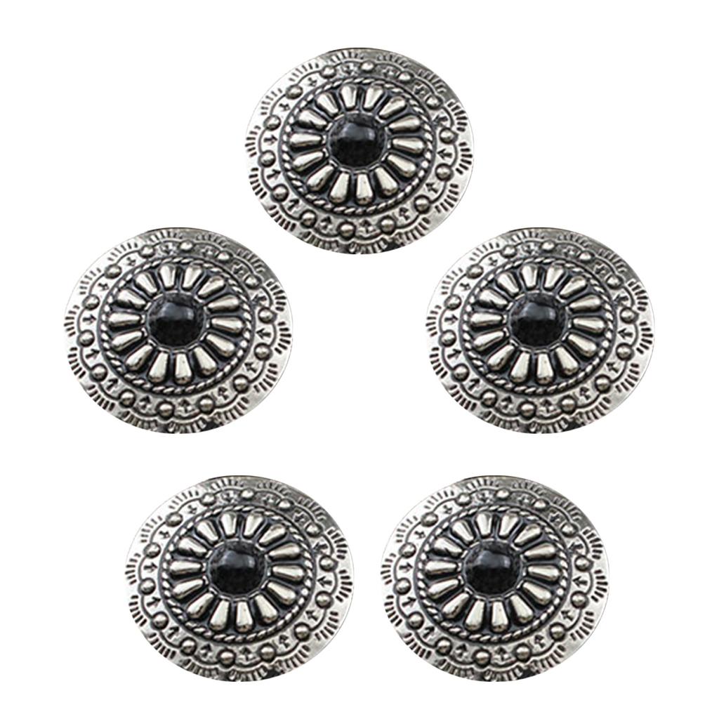 5 Pcs Leather Decorative Button Imitation Turquoise Buttons Flower Clothes Buttons for Jewelry Making Decoration