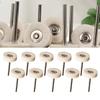 10pcs 25mm Wool Felt Polishing Wheels with Buffer Pad for Electric Grinder, Mini Polishing Kit for Metal, Rust, Oxide Removal