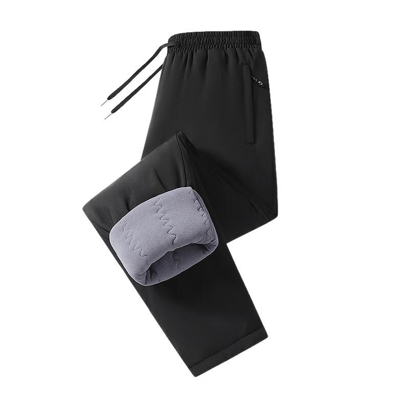 Men's Fleece-Lined Straight-Leg Casual Winter Trousers