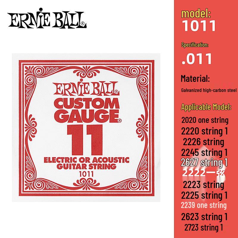 

Ernie Ball Electric Guitar String, 1st String, .009 Gauge, Genuine USA Made. No size specification