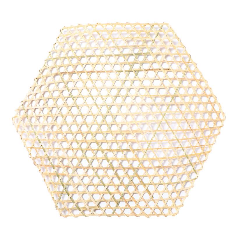Hansheng Hand-Woven Hexagonal Bamboo Steamer Mats, Non-Stick (50-Pack)