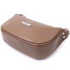 Women's Genuine Leather Shoulder Bag with an Unusual Runner Keychain Vintage 22619 Brown