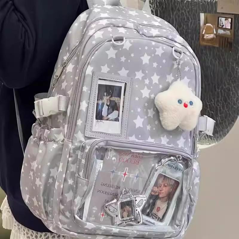 Schultasche neu hochwertig frische Bonbonfarbe süß leicht rausgehen Stern Schmerz Tasche Oberstufenschüler Rucksack mit großem Fassungsvermögen