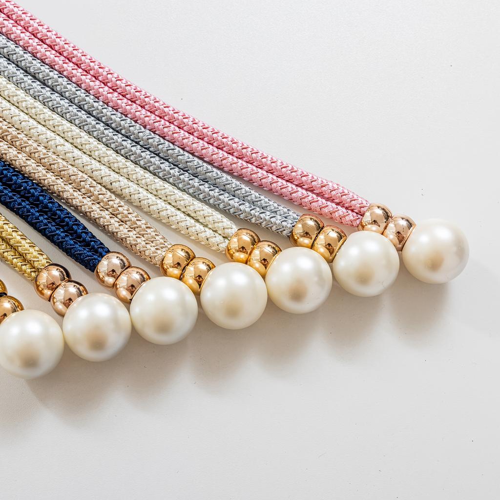 2pcs Luxury French Curtain Tiebacks with Artificial Pearl Decoration, Convenient Hanging Tieback Decorative Curtain Fixer