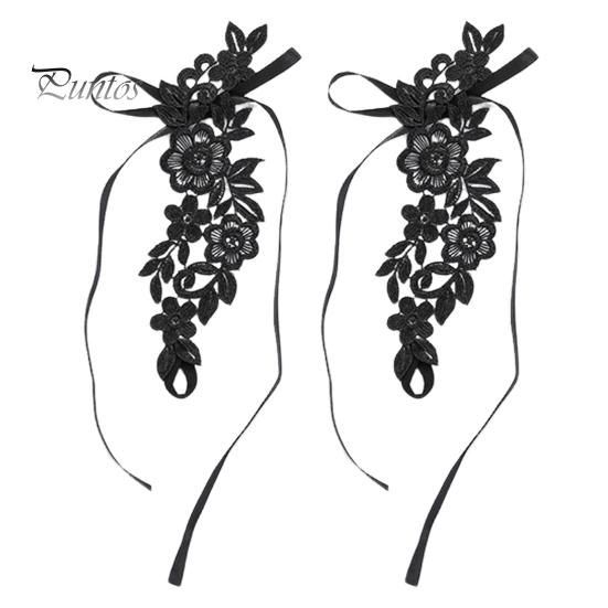 1 Pair Foot Cover with Toe Ring Hollow Out Lace Flower Applique Temptation Solid Color Close-fitting Honeymoon Wedding Night Foot Cover Foot