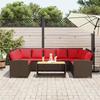 VidaXL Garden Sofa with Brown Wicker Cushions, Outdoor Sofa, Garden Seat, New Garden Sofa 3365336