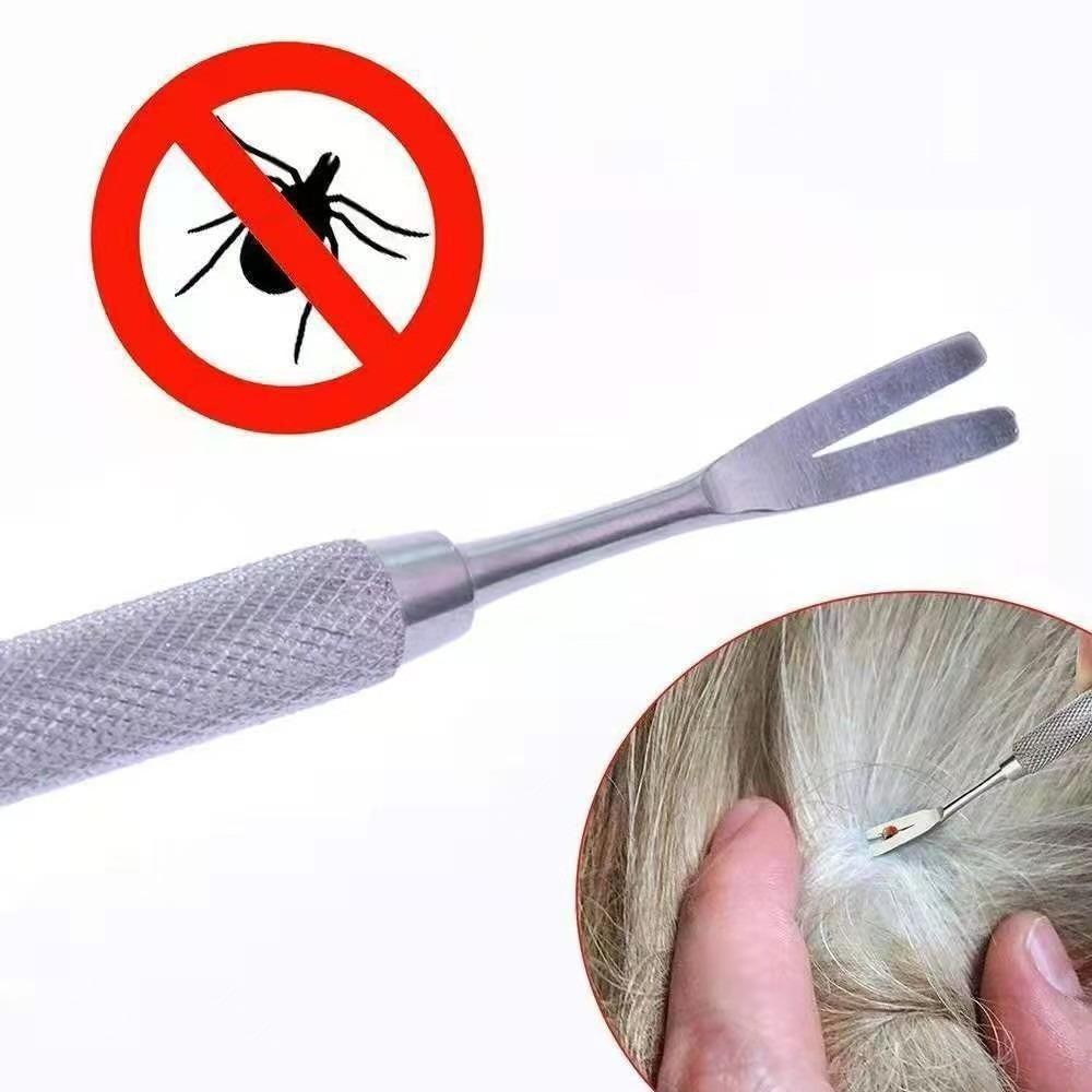 Fork Shape Tick Fork Stainless Steel Dog Care Tool Tick Clipping Tool  Tick Removal
