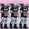 Adorabile Set T-shirt in Cotone a Strisce e Pantaloni Lunghi per Bambino/Bambina di Halloween