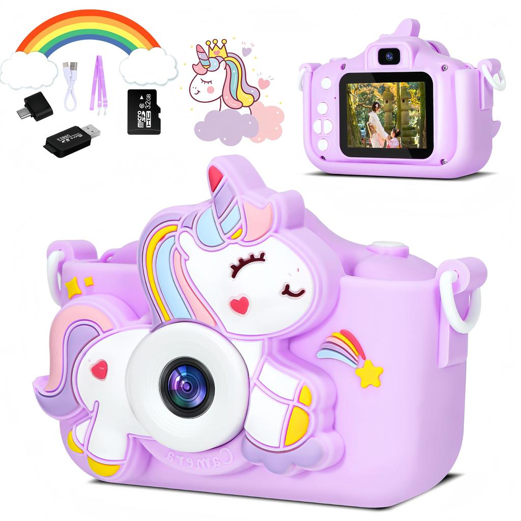 SWEETY DOLLY Kids Camera for Girls and 32GB Memory Smartphone 1080P HD Dual USB Birthday New Gift for Ages and Japanese Instruction Manual Boys, Card,
