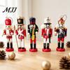 Handmade Solid Wood Soldiers 5Pcs Christmas Wooden Nutcracker Ornaments, Soldier Figurines with Hanging Rope, Desktop for Home Decor Classic Pendants