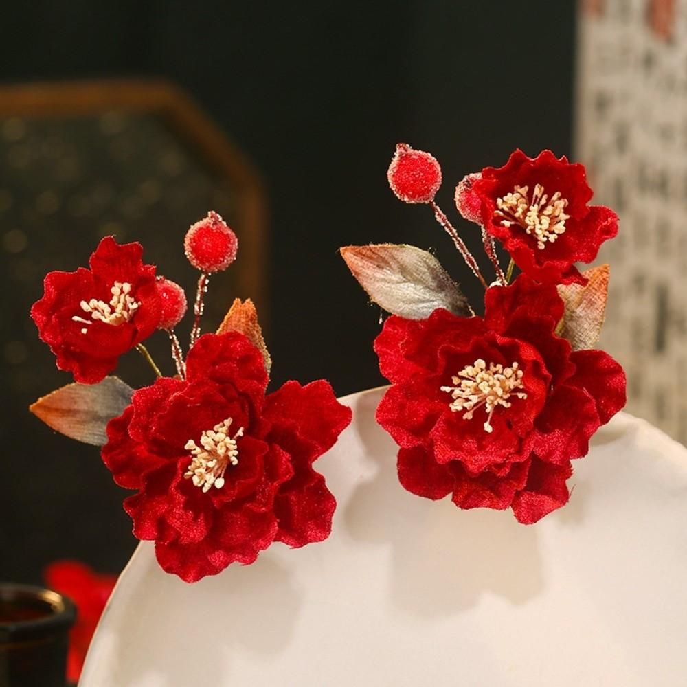 Beautiful Chinese Ancient Hairpins Beads Exquisite Fairy Side Clips Betrothal Style 1