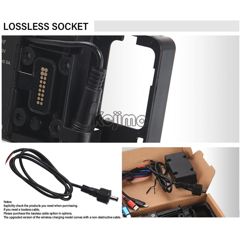 Für BMW F700GS F800GS F900XR F900R S1000XR R1200RS S 1000 XR Motorrad Kabelloses Ladegerät USB Navigation Handyhalter 12MM