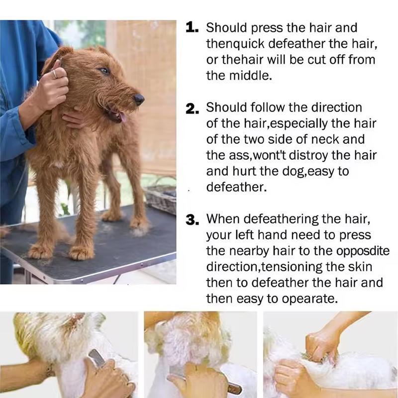 1pc Grooming Dog Comb Stainless Steel Wooden Handle Stripping Knife Pet Hair Remover Pluck Excess Accessories